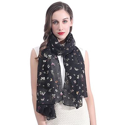 Lina & Lily Châle Écharpe Foulard Femme Papillon - Publicité Lina & Lily Châle Écharpe Foulard Femme Papillon - Publicité