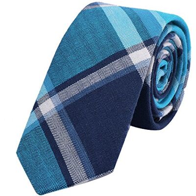 DonDon cravate homme cravate carreaux cravate rayures pour hommes rayée coton bleu - Publicité DonDon cravate homme cravate carreaux cravate rayures pour hommes rayée coton bleu - Publicité