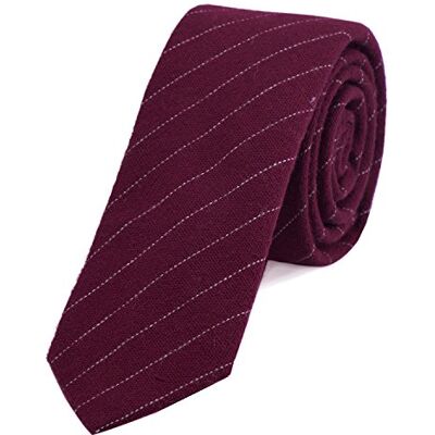 DonDon cravate homme cravate carreaux cravate rayures pour hommes coton bordeaux rayé - Publicité DonDon cravate homme cravate carreaux cravate rayures pour hommes coton bordeaux rayé - Publicité