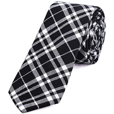 DonDon cravate homme cravate carreaux cravate rayures pour hommes rayée coton noir blanc 3 - Publicité DonDon cravate homme cravate carreaux cravate rayures pour hommes rayée coton noir blanc 3 - Publicité