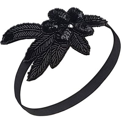 BABEYOND Bandeau Flapper Perle Headband Accessoires Gatsby Art des Années 1920 Mariage Cérémonies Accessoires de Cheveux Bandeaux Inspiré Feuille Couronne (Noir) - Publicité BABEYOND Bandeau Flapper Perle Headband Accessoires Gatsby Art des Années 1920 Mariage Cérémonies Accessoires de Cheveux Bandeaux Inspiré Feuille Couronne (Noir) - Publicité