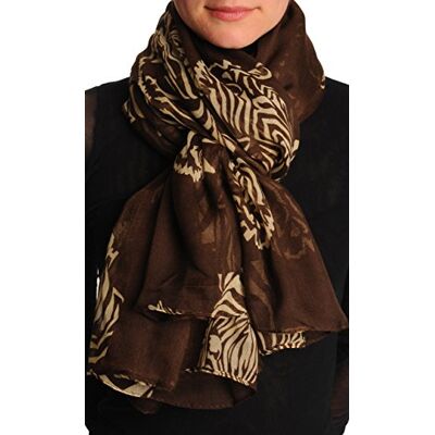 LissKiss Beige Zebra On Brown Unisex Scarf & Beach Sarong Marron Écharpe Taille Unique (110cm x 180cm) - Publicité LissKiss Beige Zebra On Brown Unisex Scarf & Beach Sarong Marron Écharpe Taille Unique (110cm x 180cm) - Publicité