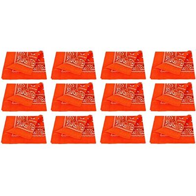 PURECITY Lot Grossiste 12 Bandana Foulard Coton Motif Paisley Cachemire Plusieurs Coloris Disponibles (9# Orange) - Publicité PURECITY Lot Grossiste 12 Bandana Foulard Coton Motif Paisley Cachemire Plusieurs Coloris Disponibles (9# Orange) - Publicité