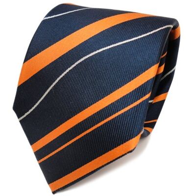 TigerTie Designer cravate en soie orange bleu royal argent rayé cravate en soie silk - Publicité TigerTie Designer cravate en soie orange bleu royal argent rayé cravate en soie silk - Publicité
