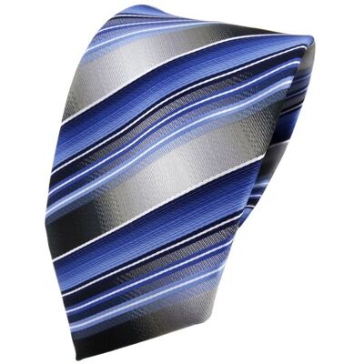 TigerTie cravate bleu claire argent anthracite gris rayé Tie - Publicité TigerTie cravate bleu claire argent anthracite gris rayé Tie - Publicité