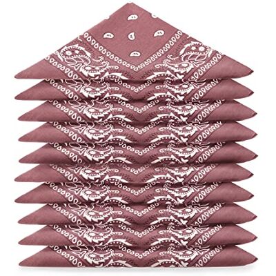 Karl Loven Lot de bandana 100% Coton paisley foulard fichu Marron - Publicité Karl Loven Lot de bandana 100% Coton paisley foulard fichu Marron - Publicité