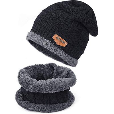 TAGVO Bonnet Chapeau Écharpe d'hiver 2Pcs Ensemble Enfant garçon Fille Doublure Molleton Polaire Doux, Beanie Cap Tricot Laine épais élastique Chauffe-Cou pour en Plein air et Quotidien - Publicité TAGVO Bonnet Chapeau Écharpe d'hiver 2Pcs Ensemble Enfant garçon Fille Doublure Molleton Polaire Doux, Beanie Cap Tricot Laine épais élastique Chauffe-Cou pour en Plein air et Quotidien - Publicité
