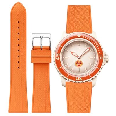 Stanchev Bracelet de rechange universel pour Blancpain x Swatch Fifty Fathoms 22 mm Souple et étanche Pour homme et femme - Publicité Stanchev Bracelet de rechange universel pour Blancpain x Swatch Fifty Fathoms 22 mm Souple et étanche Pour homme et femme - Publicité