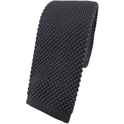 TigerTie qualité cravate tricotée en anthracite unicolor - - Publicité TigerTie qualité cravate tricotée en anthracite unicolor - - Publicité