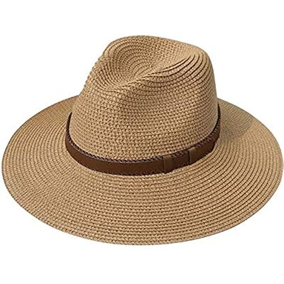 DRESHOW Femme Homme Chapeau de Paille Panama Chapeau Été Large Bord Chapeau de Soleil Anti-UV pour Plage Voyage Chapeau de Soleil - Publicité DRESHOW Femme Homme Chapeau de Paille Panama Chapeau Été Large Bord Chapeau de Soleil Anti-UV pour Plage Voyage Chapeau de Soleil - Publicité