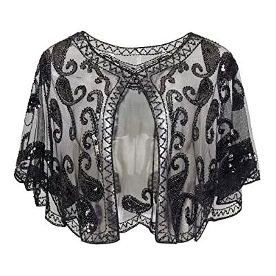 BABEYOND Châle Vintage des Années 1920s pour Femme Cape de Flapper pour Mariage Accessoires Charleston 20s Boléro Style Gatsby Partie à Thème Soirée Noir 2 - Publicité BABEYOND Châle Vintage des Années 1920s pour Femme Cape de Flapper pour Mariage Accessoires Charleston 20s Boléro Style Gatsby Partie à Thème Soirée Noir 2 - Publicité