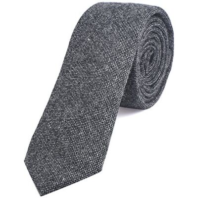 DonDon Fine cravate de coton pour hommes 6 cm noir gris Taille unique - Publicité DonDon Fine cravate de coton pour hommes 6 cm noir gris Taille unique - Publicité