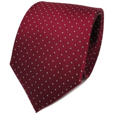 TigerTie Designer cravate en soie rouge bordeaux argent à pois cravate en soie - Publicité TigerTie Designer cravate en soie rouge bordeaux argent à pois cravate en soie - Publicité