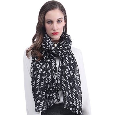 Lina & Lily Écharpe Foulard pour Femme Imprimé Oiseau (Noir) - Publicité Lina & Lily Écharpe Foulard pour Femme Imprimé Oiseau (Noir) - Publicité
