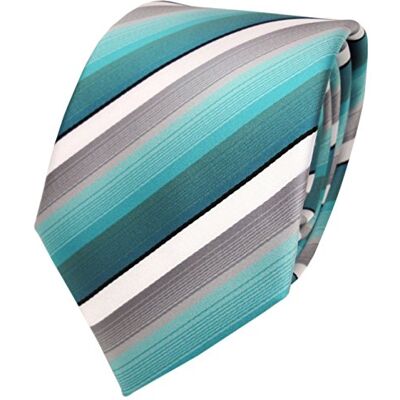 TigerTie Designer cravate turquoise mint gris blanc noir rayé Tie - Publicité TigerTie Designer cravate turquoise mint gris blanc noir rayé Tie - Publicité