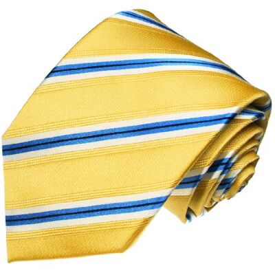 Lorenzo Cana – Cravate en 100% Soie – Bande jaune bleu blanc – Marque Qualité dans Tradition italienne – - Publicité Lorenzo Cana – Cravate en 100% Soie – Bande jaune bleu blanc – Marque Qualité dans Tradition italienne – - Publicité