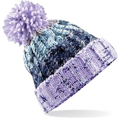 Beechfield Unisex Adults Corkscrew Knitted Pom Pom Beanie Hat, Bonnet Mixte, Multicolore (Lavender Fizz 000), Taille Unique - Publicité Beechfield Unisex Adults Corkscrew Knitted Pom Pom Beanie Hat, Bonnet Mixte, Multicolore (Lavender Fizz 000), Taille Unique - Publicité