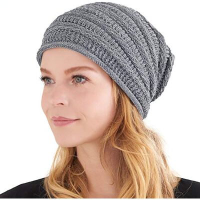 CHARM Bonnet Slouch en Tricot Souple avec du Coton, Chapeau Chimio Été Extra Large, Hipster Rasta Beanie Hat pour Homme Et Femme Gris - Publicité CHARM Bonnet Slouch en Tricot Souple avec du Coton, Chapeau Chimio Été Extra Large, Hipster Rasta Beanie Hat pour Homme Et Femme Gris - Publicité