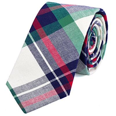 DonDon cravate homme cravate carreaux cravate rayures pour hommes rayée coton ivoire bleu - Publicité DonDon cravate homme cravate carreaux cravate rayures pour hommes rayée coton ivoire bleu - Publicité