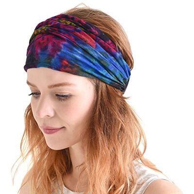 CHARM Bandeau Cheveux Femme Bandana Homme Hippie Elastique Tie Dye Foulard Turban Headband Tête Psychédélique Couvre C - Publicité CHARM Bandeau Cheveux Femme Bandana Homme Hippie Elastique Tie Dye Foulard Turban Headband Tête Psychédélique Couvre C - Publicité