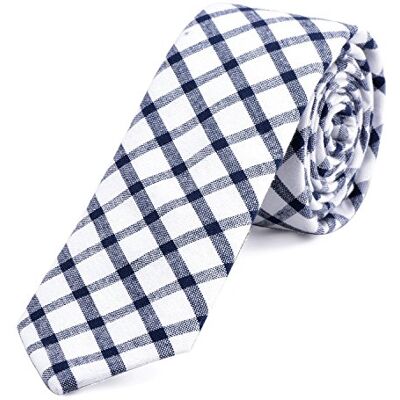 DonDon cravate homme cravate carreaux cravate écossaise pour hommes coton 6 cm blanc bleu - Publicité DonDon cravate homme cravate carreaux cravate écossaise pour hommes coton 6 cm blanc bleu - Publicité