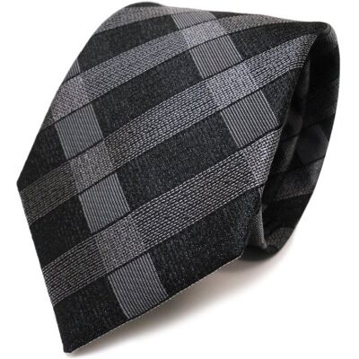 TigerTie Designer cravate en soie gris anthracite noir à carreaux cravate en soie - Publicité TigerTie Designer cravate en soie gris anthracite noir à carreaux cravate en soie - Publicité