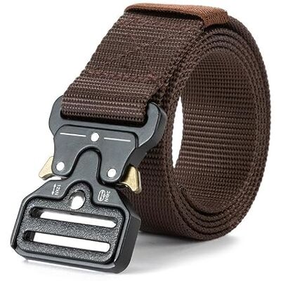 ZYEKIU Ceinture Militaire Homme Ceinture de Travail en Nylon 1,5 Pouces, Tactique Militaire avec Boucle Métallique à Dégagement Rapide pour Randonnée Camping Sports Plein Air (Brun) - Publicité ZYEKIU Ceinture Militaire Homme Ceinture de Travail en Nylon 1,5 Pouces, Tactique Militaire avec Boucle Métallique à Dégagement Rapide pour Randonnée Camping Sports Plein Air (Brun) - Publicité
