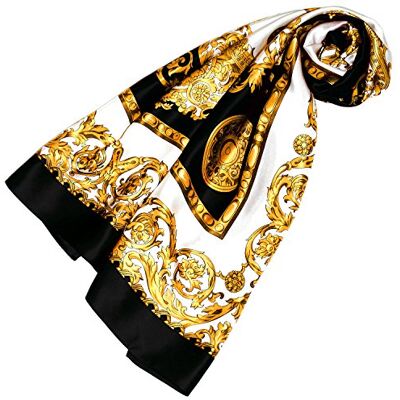 LORENZO CANA Foulard pour la femme – écharpe à la mode de 100% soie pour le printemps et l´été avec les mesures de 100 cm x 100 cm – soyeux, élégant et très coloré - Publicité LORENZO CANA Foulard pour la femme – écharpe à la mode de 100% soie pour le printemps et l´été avec les mesures de 100 cm x 100 cm – soyeux, élégant et très coloré - Publicité