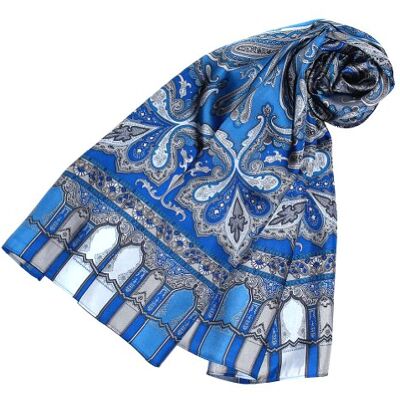 LORENZO CANA Foulard de 100% soie pour la femme – écharpe avec les mesures de 50 x 165 cm fin, léger et noble pour le printemps et l´été – une sensation de luxe en bleu azur bleu clair gris blanc - Publicité LORENZO CANA Foulard de 100% soie pour la femme – écharpe avec les mesures de 50 x 165 cm fin, léger et noble pour le printemps et l´été – une sensation de luxe en bleu azur bleu clair gris blanc - Publicité