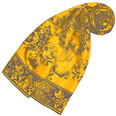 LORENZO CANA Foulard pour la femme – écharpe de 100% soie pour le printemps et l´été, carré avec les mesures de 90 x 90 cm – une sensation de luxe en jaune doré gris - Publicité LORENZO CANA Foulard pour la femme – écharpe de 100% soie pour le printemps et l´été, carré avec les mesures de 90 x 90 cm – une sensation de luxe en jaune doré gris - Publicité