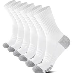 YouShow Lot de 6 paires de chaussettes de randonnée, de tennis, de sport, rembourrées, respirantes et douces en coton, Blanc x 6, 35-38 - Publicité YouShow Lot de 6 paires de chaussettes de randonnée, de tennis, de sport, rembourrées, respirantes et douces en coton, Blanc x 6, 35-38 - Publicité