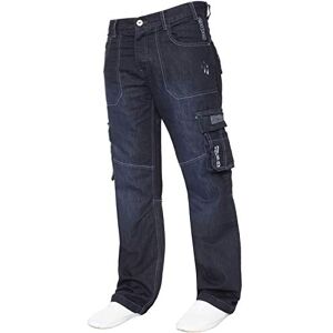 Ze ENZO Enzo Jean Cargo Combat Homme Pantalon Décontracté Travail Denim Toutes Tailles de Tour de Taille, noir foncé, 32W / 32L - Publicité Ze ENZO Enzo Jean Cargo Combat Homme Pantalon Décontracté Travail Denim Toutes Tailles de Tour de Taille, noir foncé, 32W / 32L - Publicité