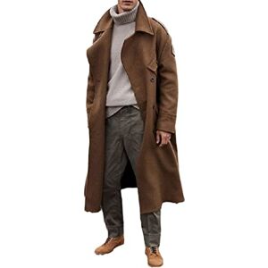 DSDFSVEW Retro Blends Manteau d'hiver long pour homme Trench décontracté en laine Marron, kaki, XXL - Publicité DSDFSVEW Retro Blends Manteau d'hiver long pour homme Trench décontracté en laine Marron, kaki, XXL - Publicité