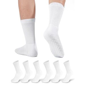 FORVEVO Lot de 6 paires de chaussettes de tennis en coton doux pour homme, rembourrées, respirantes, Blanc., 35-38 - Publicité FORVEVO Lot de 6 paires de chaussettes de tennis en coton doux pour homme, rembourrées, respirantes, Blanc., 35-38 - Publicité