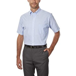 Van Heusen Chemise Oxford à Manches Courtes pour Homme, Coupe Droite, Couleur Unie, Bleu, 18.5"-19" Neck - Publicité Van Heusen Chemise Oxford à Manches Courtes pour Homme, Coupe Droite, Couleur Unie, Bleu, 18.5"-19" Neck - Publicité