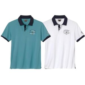 ATLAS FOR MEN Lot de 2 Polos Piqués Brodés M - Publicité ATLAS FOR MEN Lot de 2 Polos Piqués Brodés M - Publicité