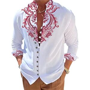 kewing Chemise à Boutons à Manches Longues pour Hommes Chemises baroques à col Montant et à Fleurs royales Chemises à Boutons spéciales Outdoor Street Blouse Henley Shirt - Publicité kewing Chemise à Boutons à Manches Longues pour Hommes Chemises baroques à col Montant et à Fleurs royales Chemises à Boutons spéciales Outdoor Street Blouse Henley Shirt - Publicité