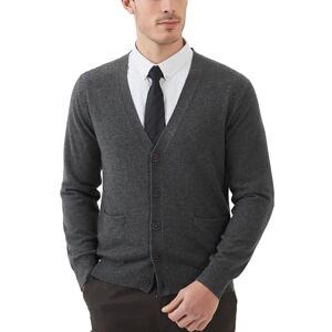 Kallspin Cardigan pour Homme en Laine mélangé avec col en V et Boutons avec Poches (Gris, L) - Publicité Kallspin Cardigan pour Homme en Laine mélangé avec col en V et Boutons avec Poches (Gris, L) - Publicité