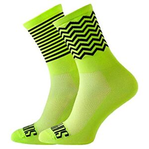 SUPPORT Chaussettes de cyclisme pour hommes, accessoires cyclistes à motifs amusants pour la randonnée, la marche, le vélo, Zig Zag Lime 36-38 - Publicité SUPPORT Chaussettes de cyclisme pour hommes, accessoires cyclistes à motifs amusants pour la randonnée, la marche, le vélo, Zig Zag Lime 36-38 - Publicité