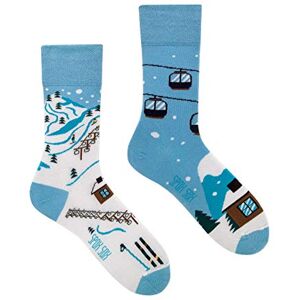 Spox Sox Casual Unisex multicolores, drôles, fantaisie, originales, rigolotes, coton amusantes chaussettes, 44/46, Piste de ski - Publicité Spox Sox Casual Unisex multicolores, drôles, fantaisie, originales, rigolotes, coton amusantes chaussettes, 44/46, Piste de ski - Publicité
