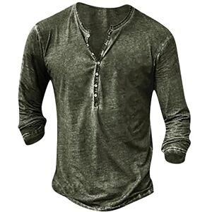 uxxnjfg Deguisement Halloween Homme Chemise Homme Manches Longues Col Mao Tee Shirt Homme Vintage Assassin Creed Viking Gothique Steampunk Pirate Medieval Pas Cher Sweat Hauts Militaire Veste Vert M - Publicité