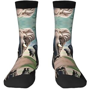 ZISHAK Elephant Family Chaussettes de sport pour homme, longueur moyenne pour la course à pied, chaussettes de sport confortables et respirantes, Famille d'élé, taille unique - Publicité ZISHAK Elephant Family Chaussettes de sport pour homme, longueur moyenne pour la course à pied, chaussettes de sport confortables et respirantes, Famille d'élé, taille unique - Publicité