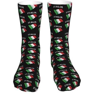 AOOEDM Italia Italie Drapeau italien Chaussettes mignonnes pour équipage Chaussettes athlétiques décontractées pour hommes et femmes Chaussettes à coussin drôle - Publicité AOOEDM Italia Italie Drapeau italien Chaussettes mignonnes pour équipage Chaussettes athlétiques décontractées pour hommes et femmes Chaussettes à coussin drôle - Publicité
