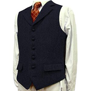 Solovedress Gilet Costume Homme Vintage Sans Manche Mariage Tweed Revers cranté La laine(Marine Foncé, L) - Publicité Solovedress Gilet Costume Homme Vintage Sans Manche Mariage Tweed Revers cranté La laine(Marine Foncé, L) - Publicité
