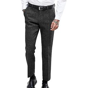 Solovedress Pantalon de costume vintage pour homme Coupe droite Pour homme, Noir , 30W x 32L - Publicité Solovedress Pantalon de costume vintage pour homme Coupe droite Pour homme, Noir , 30W x 32L - Publicité