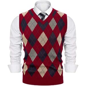 Sykooria Gilet Tricoté Homme à Motif Losanges – Débardeur sans Manches à Col en V, Style Classique pour l’Automne et l’Hiver - Publicité Sykooria Gilet Tricoté Homme à Motif Losanges – Débardeur sans Manches à Col en V, Style Classique pour l’Automne et l’Hiver - Publicité