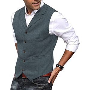 Solovedress Gilet de costume homme Vintage revers cranté Tweed La laine pour le mariage(Marine Clair, XXL) - Publicité Solovedress Gilet de costume homme Vintage revers cranté Tweed La laine pour le mariage(Marine Clair, XXL) - Publicité