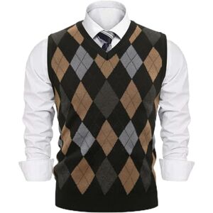 Sykooria Gilet Tricoté Homme à Motif Losanges – Débardeur sans Manches à Col en V, Style Classique pour l’Automne et l’Hiver - Publicité Sykooria Gilet Tricoté Homme à Motif Losanges – Débardeur sans Manches à Col en V, Style Classique pour l’Automne et l’Hiver - Publicité