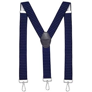 MASADA Bretelles pour hommes Mousqueton robustes 3,5 cm de large jusqu'à 195 cm de hauteur Pointillé-bleu blanc - Publicité MASADA Bretelles pour hommes Mousqueton robustes 3,5 cm de large jusqu'à 195 cm de hauteur Pointillé-bleu blanc - Publicité