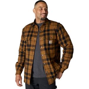 Carhartt Chemise Jac en flanelle doublée Sherpa pour homme Coupe décontractée, Marron, Taille XL - Publicité Carhartt Chemise Jac en flanelle doublée Sherpa pour homme Coupe décontractée, Marron, Taille XL - Publicité
